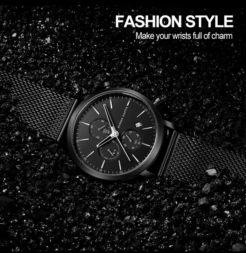 Men's Stainless Steel Quartz Watch With Calendar, Luminous Hands, And Water Resistance - Stylish Casual Timepiece For Everyday Wear_voghion.com