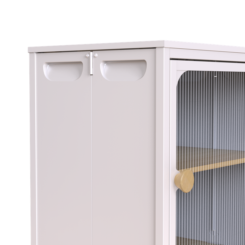 Single Sturdy & Convenient Foldable Cabinet, Durable Steel-Wood Combo With Anti-Slip Design & Quick Fold & Install, Easy To DIY Storage Container With Door, White_voghion.com