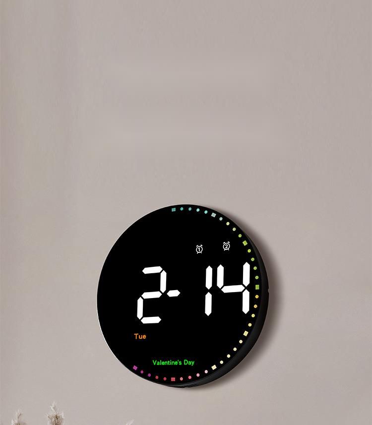 Calendario perpetuo elettronico digitale per soggiorno, decorazione semplice, orologio intelligente a LED colorato, da appendere alla parete 6635_voghion.com