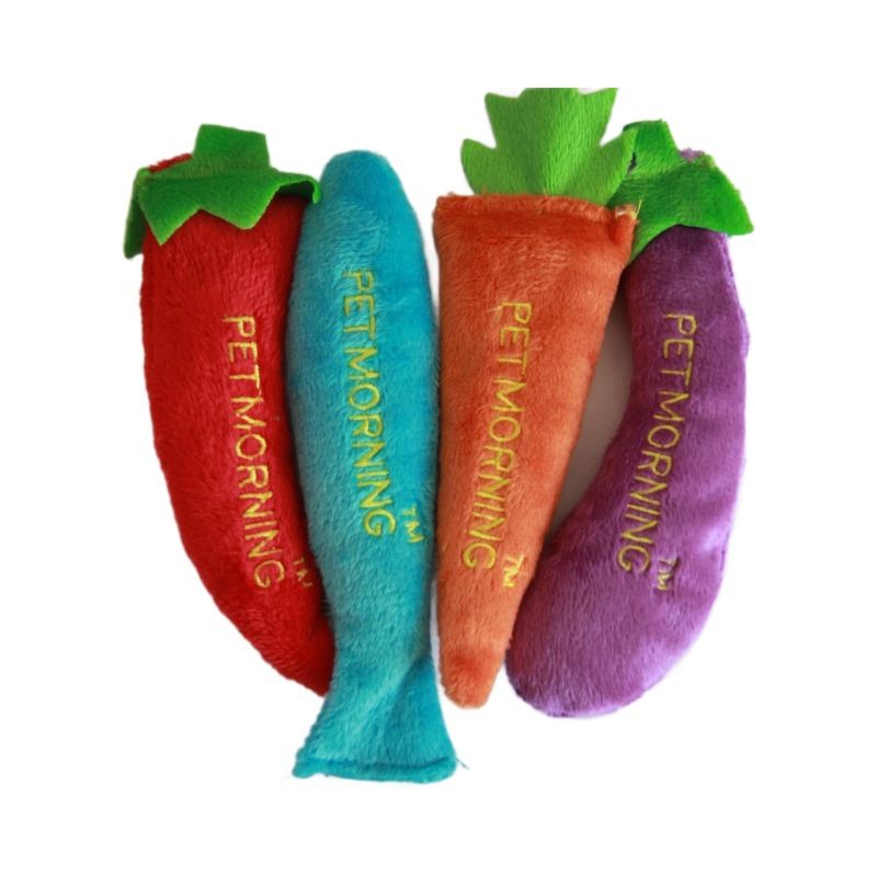 Pet Cat Chew Chili Pepper Eggplant Small Fish Catnip Stuffed Teething Toy_voghion.com