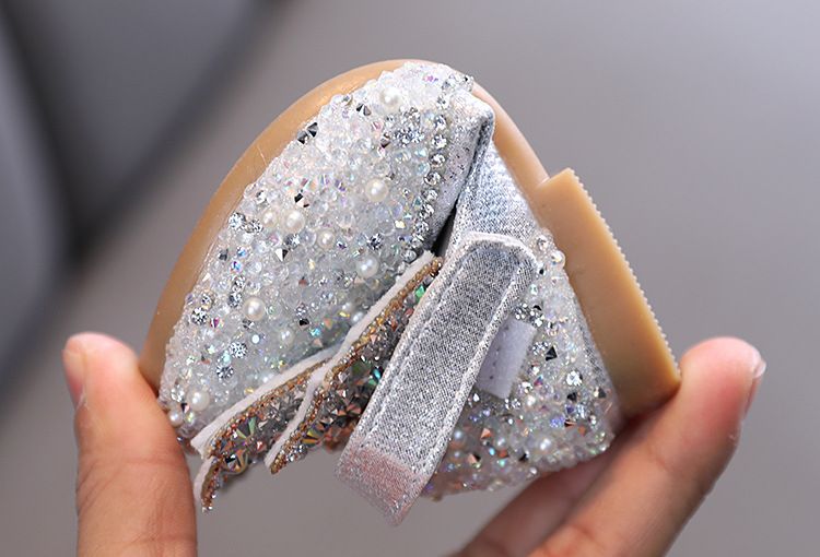 Mädchen Prinzessin Square Mund Strass Schleife Einzelschuh Schuhe Show Tanzschuhe_voghion.com