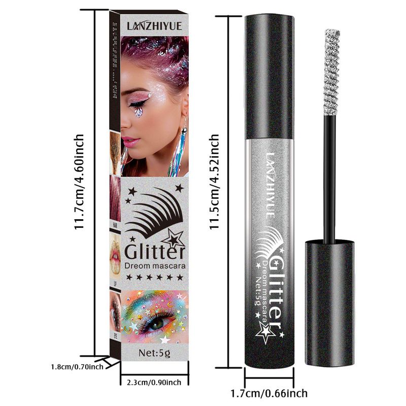 Mascara LANZHIYUE Mascara glitterato perlescente lucido color diamante rotto_voghion.com