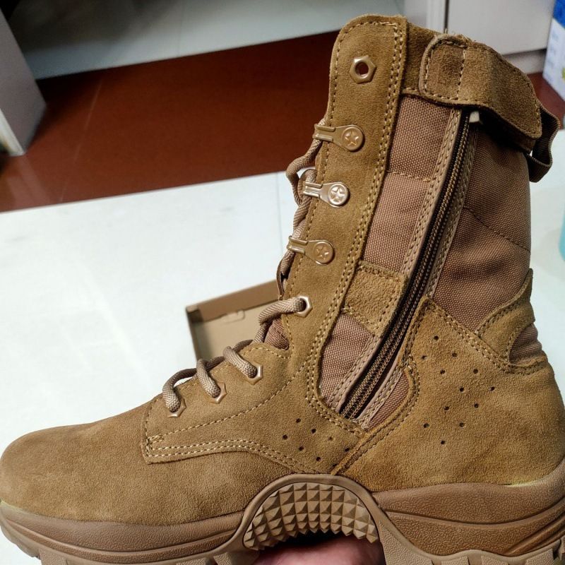 European Warm Series New Syle Brown Fire Cowhide Training High Top Anti-Puncure Desert Wear-Resisan Oudoor Comba Boos Herren_voghion.com
