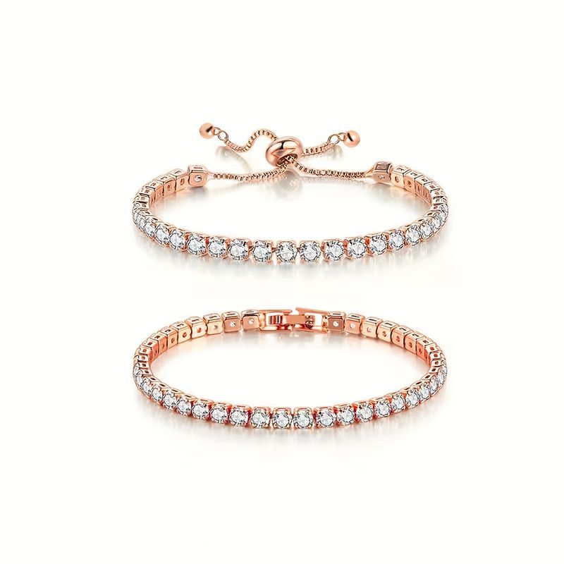 Cubic Zirconia Tennis Bracelet Bracelets For Women Men Golden Siery Color Hand CZ Chain Homme Jewelry 2pcs_voghion.com