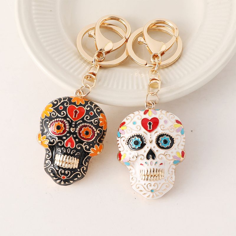 Novo chaveiro de esmalte colorido com caveira e mandala, bolsa de Halloween, pingente do Dia dos Mortos, pequeno presente_voghion.com