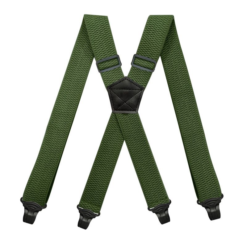 VOOTHOST Heavy Duty Suspenders For Men Work Outdoor 3.8cm/1.5inch Y-back 3 Plastic Clips Adjustable Elastic Trouser Braces Strap Belt VB225_voghion.com