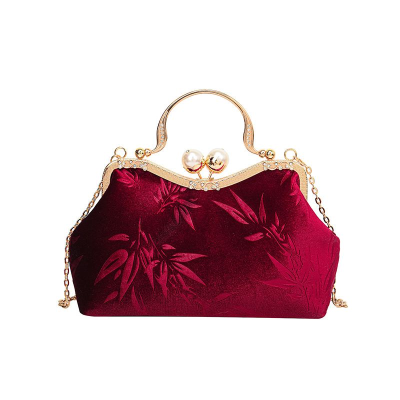 2024 Nuova borsa a mano in velluto da donna, borsa a tracolla, cheongsam, borsa artistica in stile nazionale_voghion.com