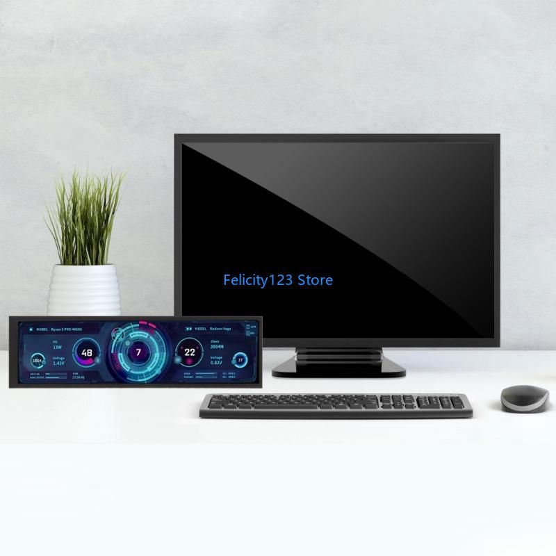 Display di monitoraggio per PC IPS con schermo secondario da 8,8 pollici, visualizzazione a 170°, struttura in lega di alluminio_voghion.com