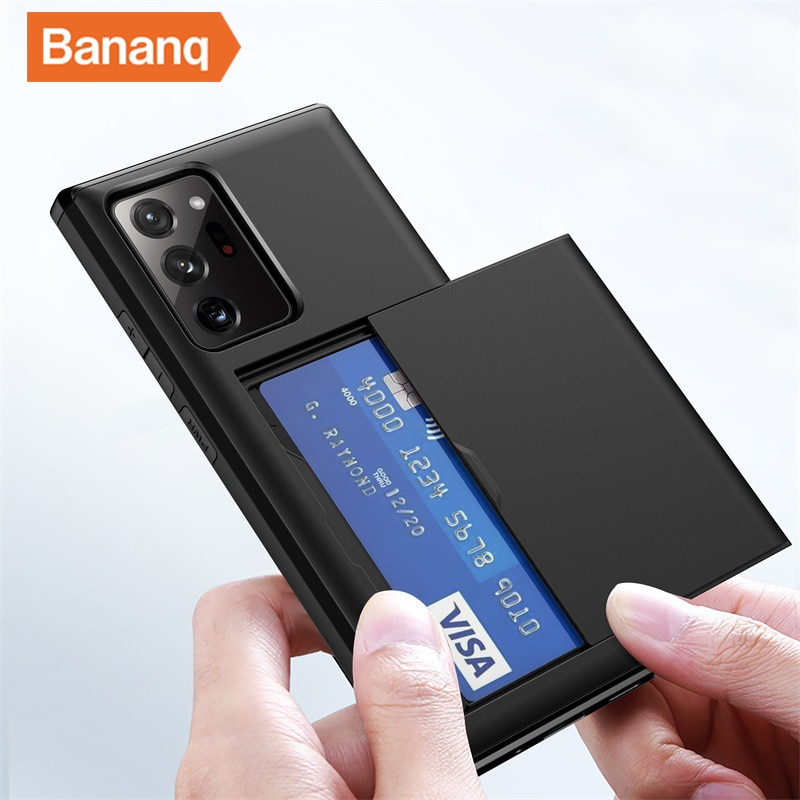 Bananq-funda para teléfono con ranura deslizante, funda para tarjeta Samsung S10, S23, S22, S21, S20, S9 Ultra Plus FE, a prueba de golpes, para Note 20_voghion.com