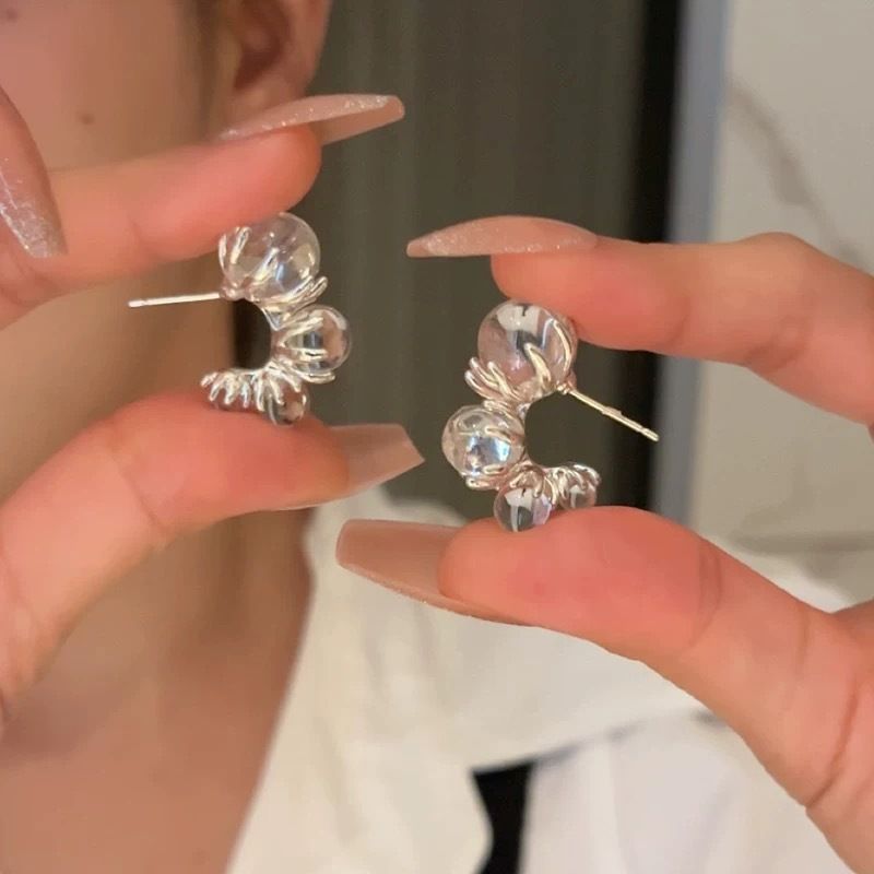 Light Luxury Versatile Ancora Red Atmosphere For Women Fashionable Temperament High-end Feel Square Round Face Hoop_voghion.com