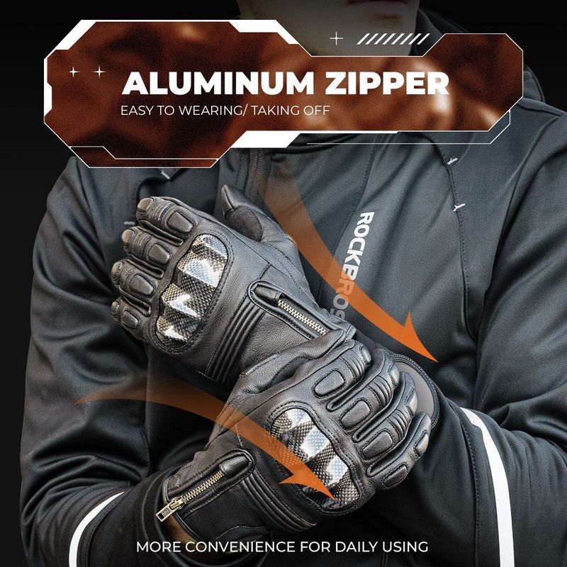 ROCKBROS Ziegenleder Motorradhandschuhe für Herren Touchscreen Handschuhe M-XXL_voghion.com