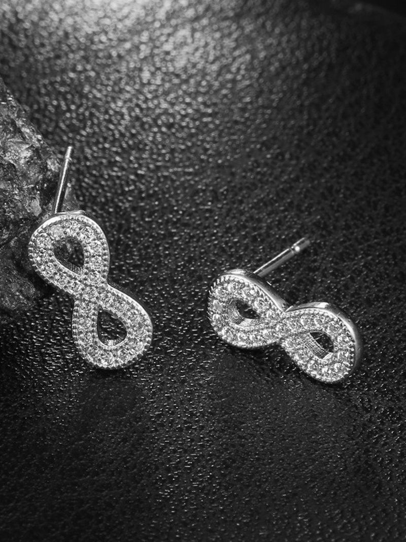 3-teiliges Schmuckset für Damen, elegantes Armband-, Ohrstecker- und Halskettenset mit Unendlichkeitssymbol und Zirkonia_voghion.com