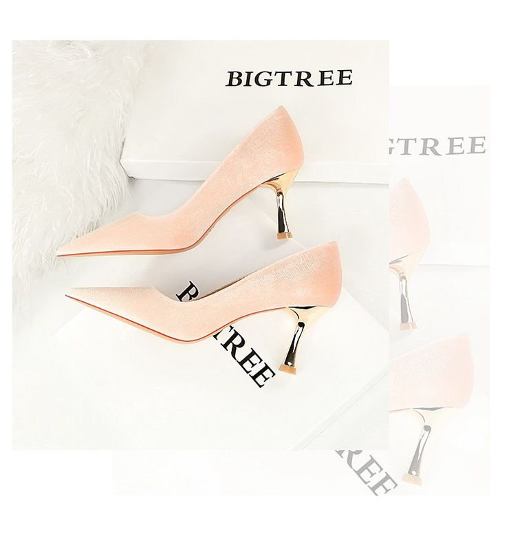 1818-2 Scarpe singole con tacco alto in metallo Xishi, stile banchetto, alla moda e minimaliste, con punta bassa e in camoscio_voghion.com