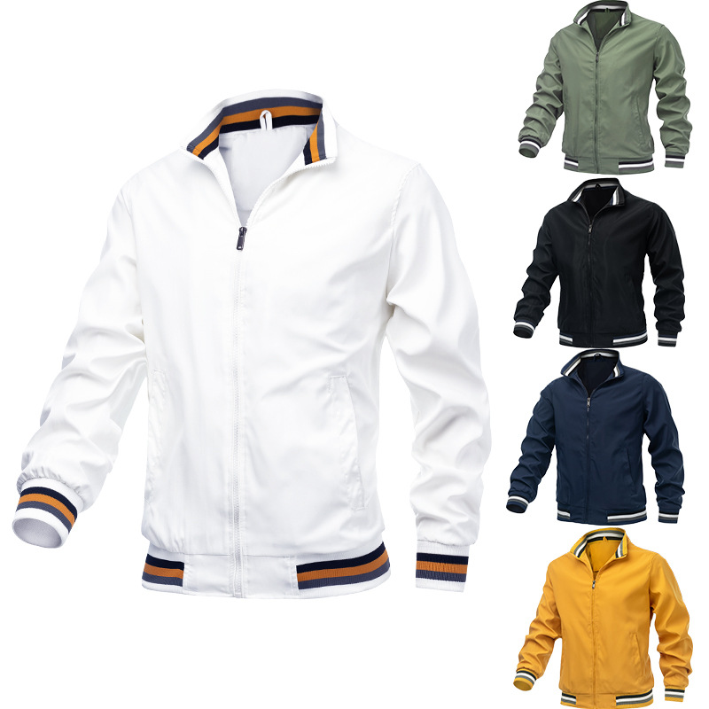Herren neue einfarbige Strickjacke, lässige Pop-Ball-Jacke, Pilotenjacke_voghion.com