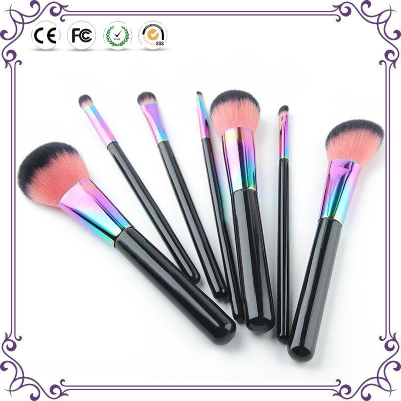 Professionelle 7 PCS Regenbogen Make-Up Pinsel Set Pulver Erröten Kosmetik Pinsel Schönheit Make-Up-Tools_voghion.com