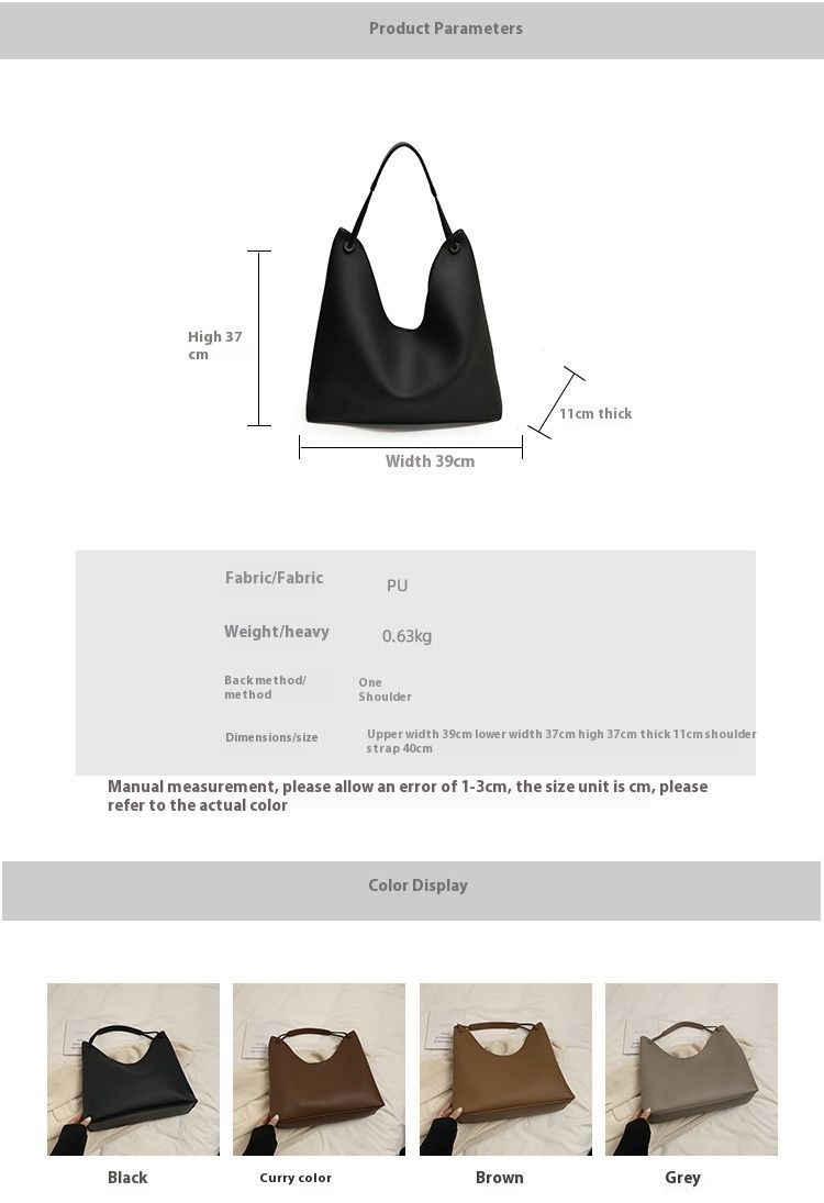 Korean casual tote texture women's 2024 new simple underarm soft shoulder bag_voghion.com