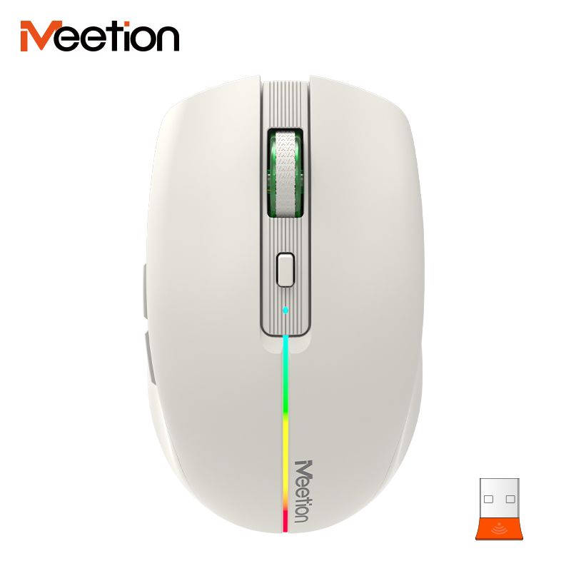 Meetion BMT002 Black Portable Cordless 2.4G Rgb Silent Wireless Mouse for Laptop Computer_voghion.com