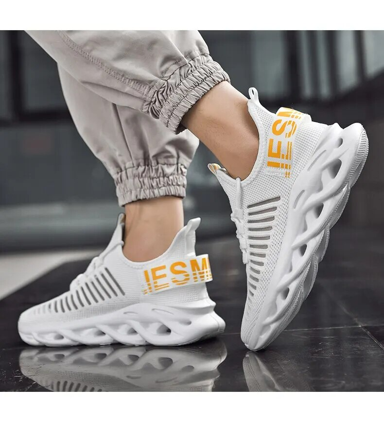 Comode scarpe da corsa traspiranti per uomo Scarpe sportive da tennis in mesh Scarpe da ginnastica da camminata_voghion.com