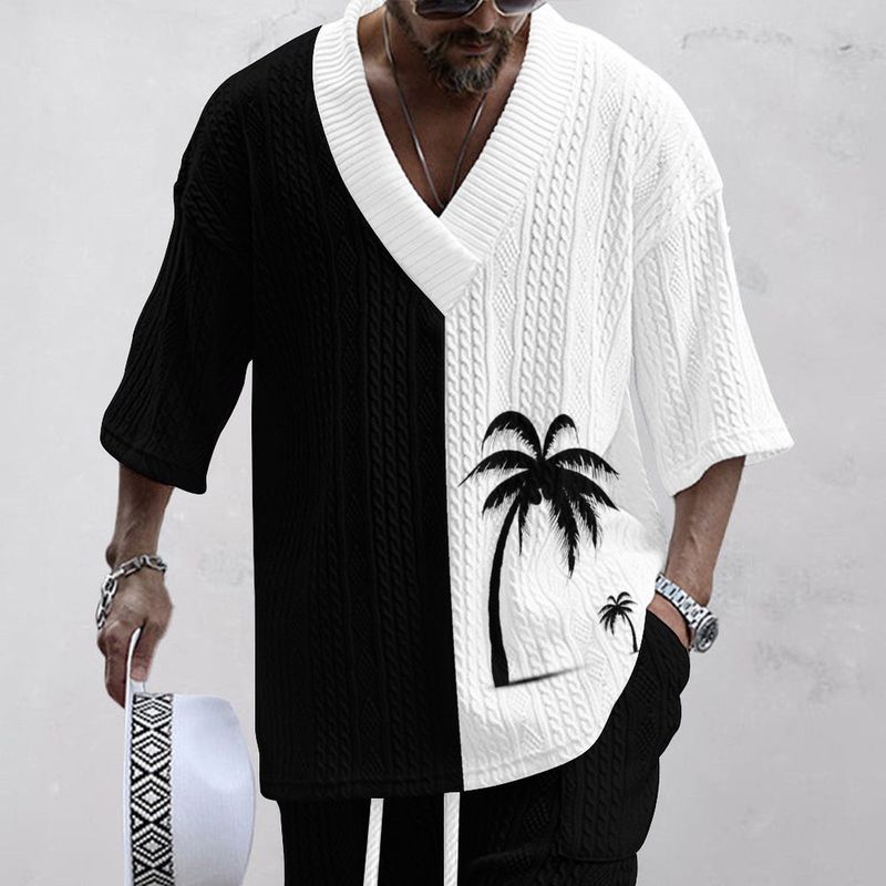 Tecnologia di abbigliamento maschile Stampa 3D Tuta da uomo di grandi dimensioni con pantaloncini a maniche corte in maglia_voghion.com
