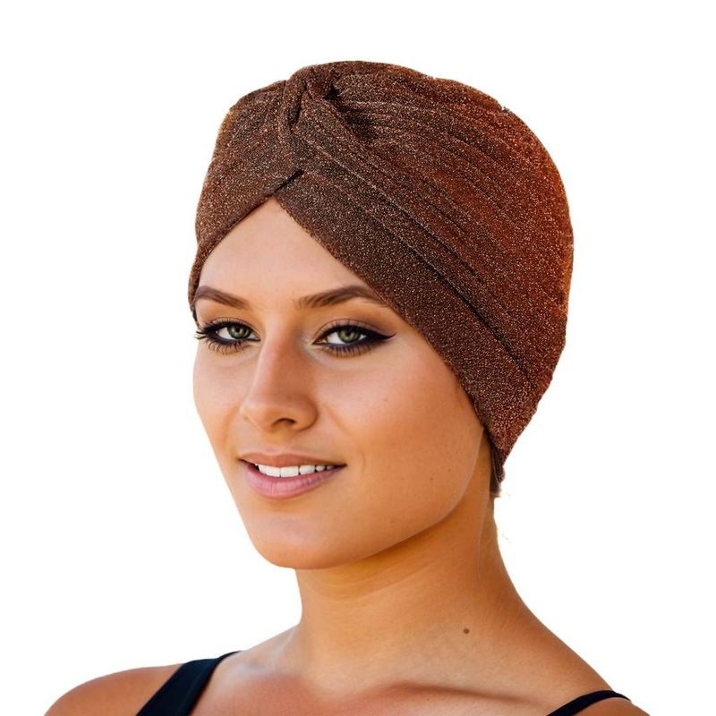 Cappello con sciarpa araba in poliestere Golden Thread – Copricapo mediorientale e indiano per uomo e donna – Elegante e traspirante_voghion.com