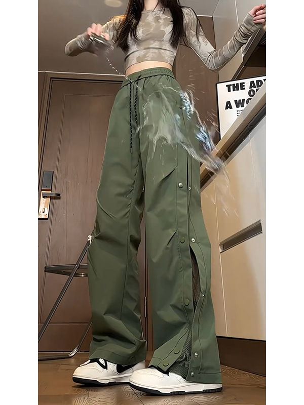 Army Green American Functional Assault Pants Women's Summer Quick Drying Waterproof Buttoned Pants Cleanfit Mountaineering Overalls_voghion.com