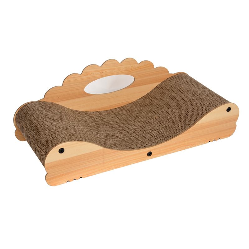 All-Season Multi-Cat Toy Wooden Chaise Longue Cat Scratching Board Nest Corrugated Paper_voghion.com