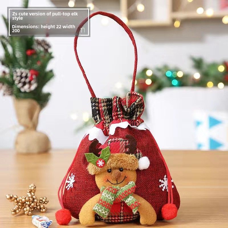 Christmas Applee Bag Barnpresentpåse Julaftonsgodispåse Julgodisinpackningspresentpåse_voghion.com