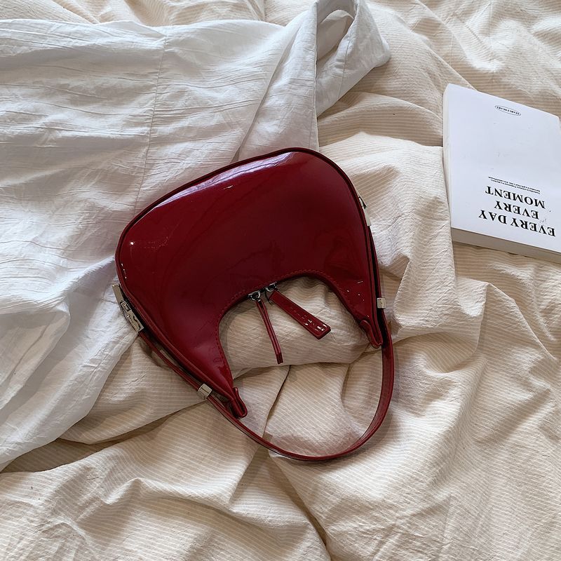 Félhold alakú Vintage PU bőr kis válltáska nőknek és lányoknak Hobo kézitáska retro piros női hónalj pénztárcák táskák_voghion.com