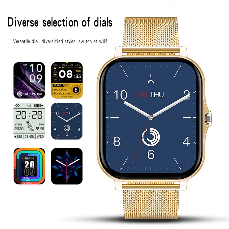 LIGE New Women Watch Men 1.69" Color Screen Full touch Bluetooth Call Smart Bracelet Life Waterproof Fiess Tracker_voghion.com