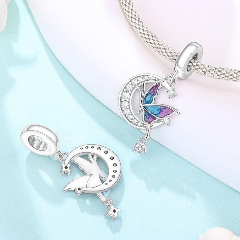 Women's Jewelry Insect Dragonfly Butterfly Firefly Charm Pendant Beads Jewelry With Bracelet Pieces White Copper Plated Silver_voghion.com