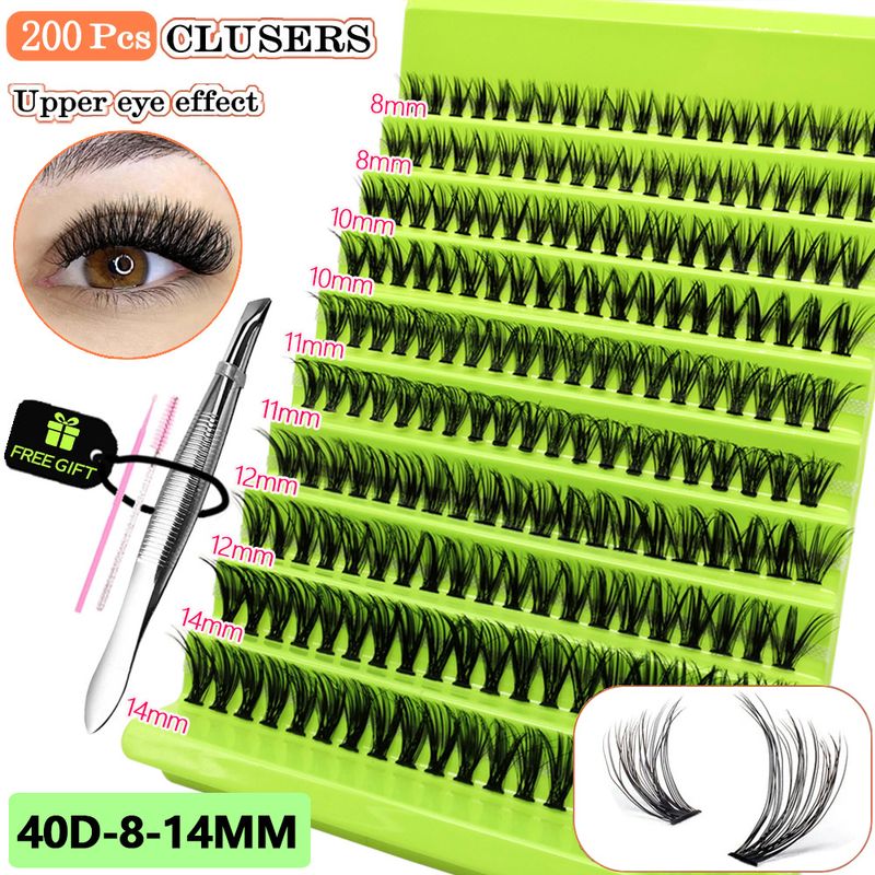 10er-Pack gemischte 20D/30D künstliche Wimpern – DIY Lazy Girl 3-Schritt-Anwendung (Weizen- und Mini-Teufel-Stil, flauschiger und natürlicher Look, Cluster in Salonqualität)_voghion.com