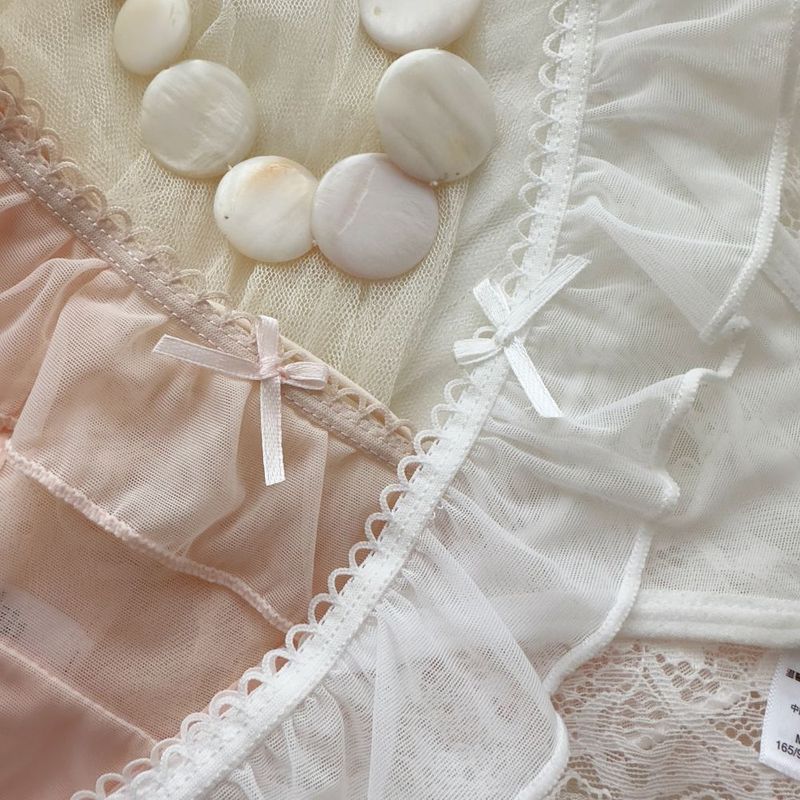 Tanga fina de verano Pure Desire para mujer, de malla con volantes, transparente, sexy, ropa interior japonesa para niñas._voghion.com