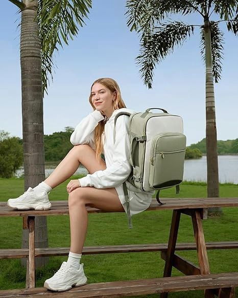 Mochila de viagem de grande capacidade Happypeople - Mochila unissex leve e durável em tecido Oxford com compartimento para laptop (16 polegadas), várias cores_voghion.com