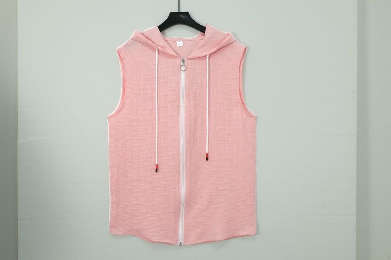 Men's Clothing New Fashion Men's Hooded Suit Zipper T Shirt Plaid Sleeveless Vest Shorts Men's Casual Two Piece Suit_voghion.com