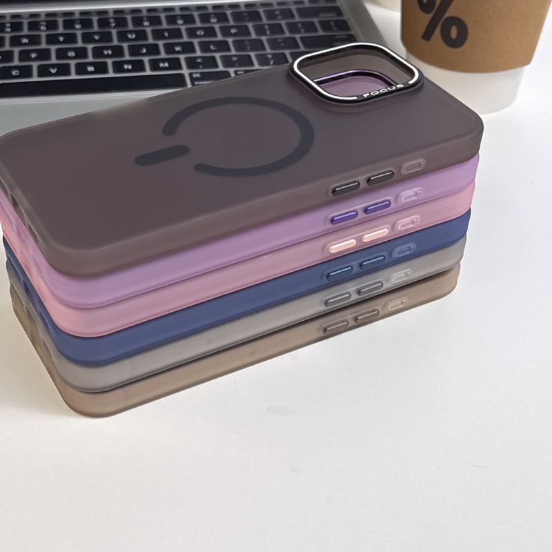 Phone Case Suitable For IPhone16promax Mobile Phone Case Skin Feeling Magnetic Suction C Type Jelly Dopamine 15 Semi Transparent PC Case_voghion.com