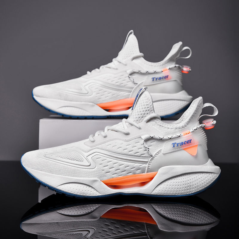 Flying Weaving Running 2024 New Korean Fashion Breathable Trendy Men's Sports with Low Top Lacing Casual Shoes for Men_voghion.com