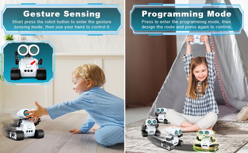 Hamourd Robot For 3 Years Old Boys Girls- Robots With Walkie-Talkie Function, Gesture Sensing, Flexible Head & Arms,_voghion.com
