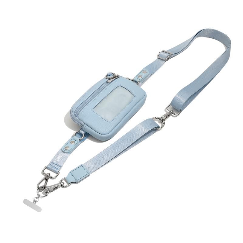 Handy-Geldbörse mit Umhängetasche, verstellbarer und abnehmbarer Handgelenkriemen, kabellose Handytasche mit Ausweisfenster und Reißverschlusstasche, geeignet für Damen_voghion.com