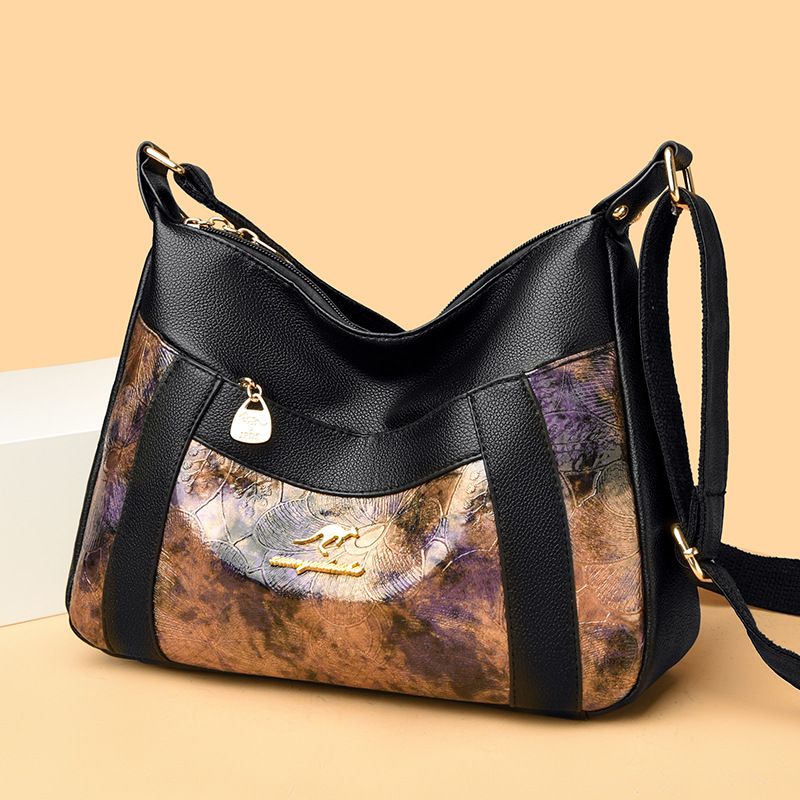 Borsa a tracolla casual da donna testurizzata, alla moda, 2024, nuova borsa a tracolla versatile e di grande capacità per mamme di mezza età_voghion.com