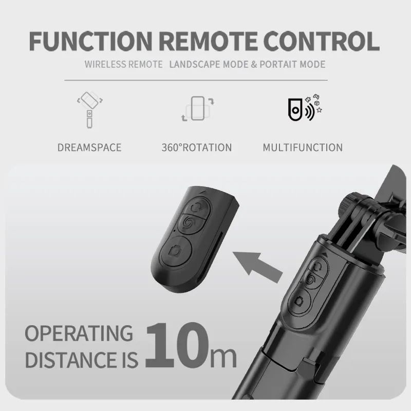 L09 Palo selfie portátil con Bluetooth, luz de relleno de belleza, antivibración, mini estabilizador de un solo eje para VLOG_voghion.com