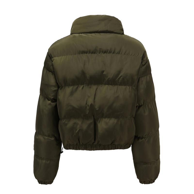 Women's fashion long sleeve high neck warm coat loose casual cotton-padded jacket_voghion.com