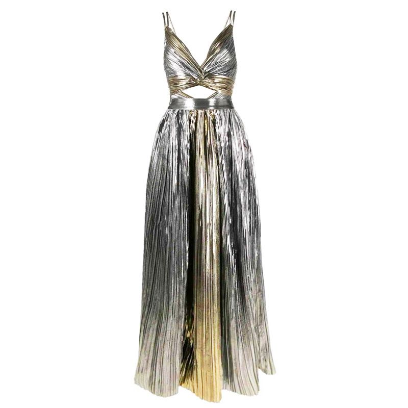 Women's one-piece swimsuit sexy hollow contrast color stitching swimsuit and umbrella skirt suit for women_voghion.com
