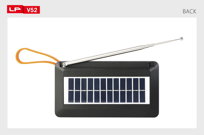 LP-V52 Square Radio Bluetooth Stand Solar Charging Long Antenna with Screen Button Mischievous Mini Card Insertion_voghion.com