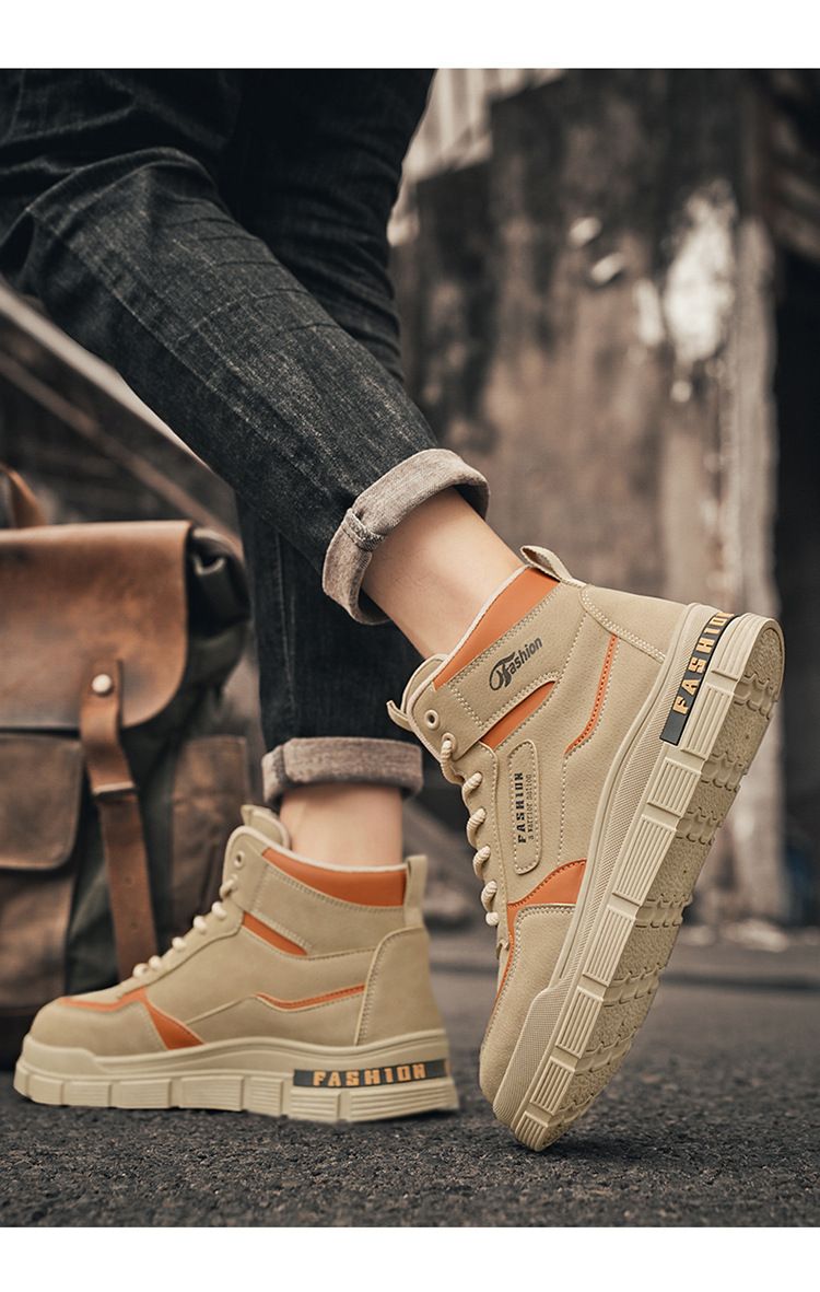 Herbst Neue atmungsaktive High Top Martin Stiefel Herren Britische rutschfeste Arbeitskleidung Casual Arbeitsschutzschuhe Herren_voghion.com