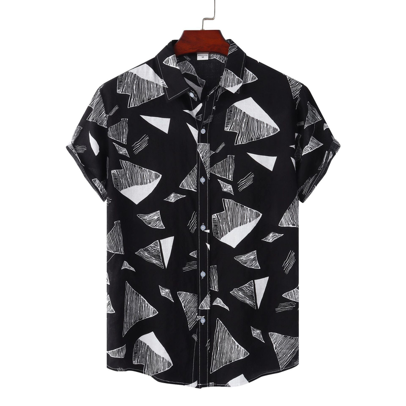 Abbigliamento uomo taglie forti, camicia ampia a maniche corte, camicie casual_voghion.com