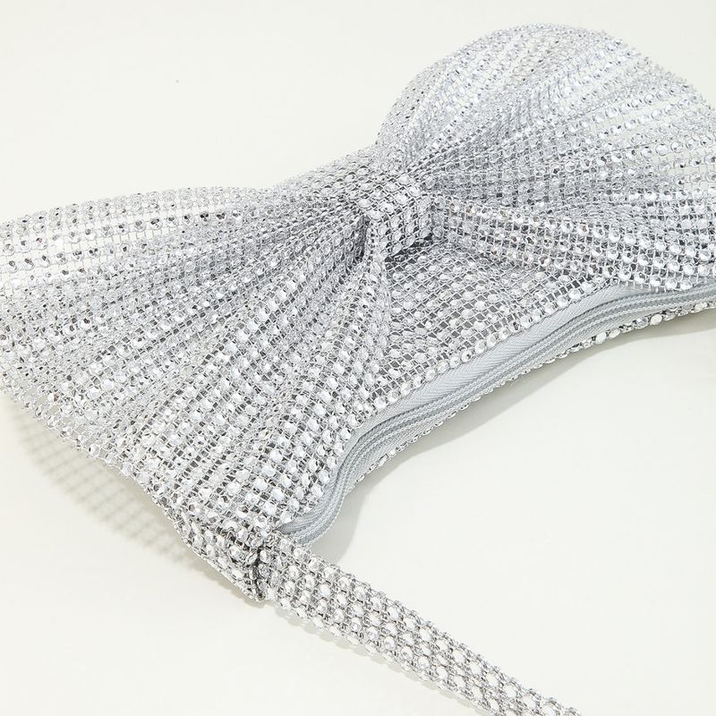 Neu Shiny Glitter Strass Intarsien Bogen Dekoration Nische Design Mini Handtasche Für Party Abend_voghion.com