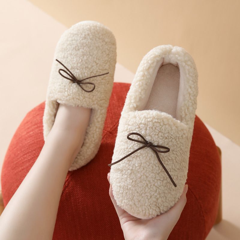 Pantofole autunnali e invernali con tacco per donna, scarpe premaman in cotone morbido con suola morbida per la casa, stile Ins_voghion.com
