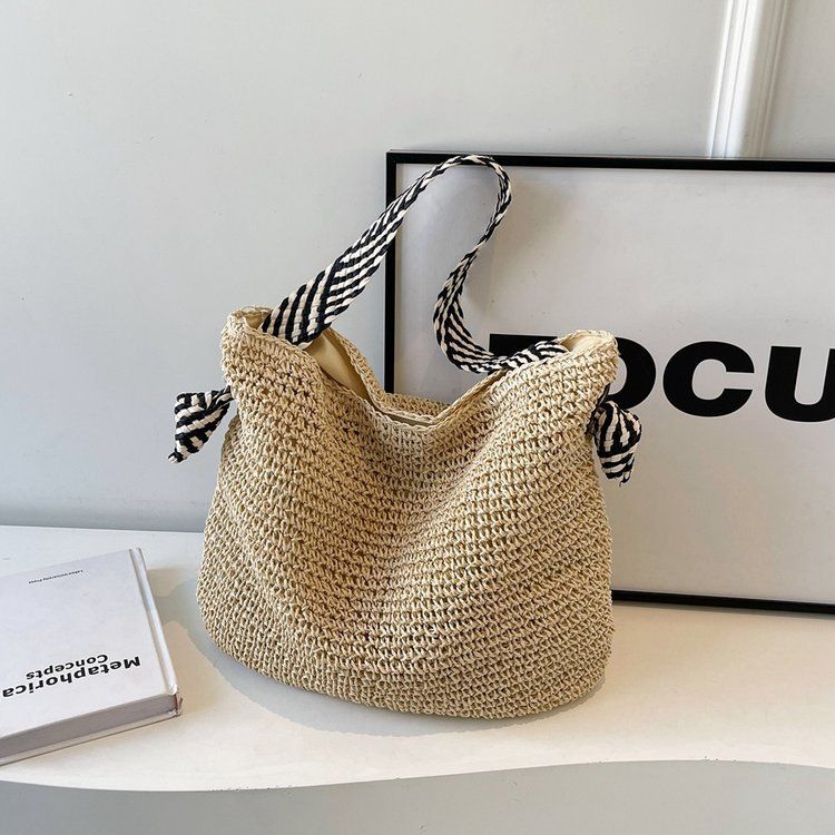 Borsa a tracolla grande in paglia bohémien per donna, estate 2025, nuova borsa a tracolla intrecciata per le vacanze in spiaggia_voghion.com