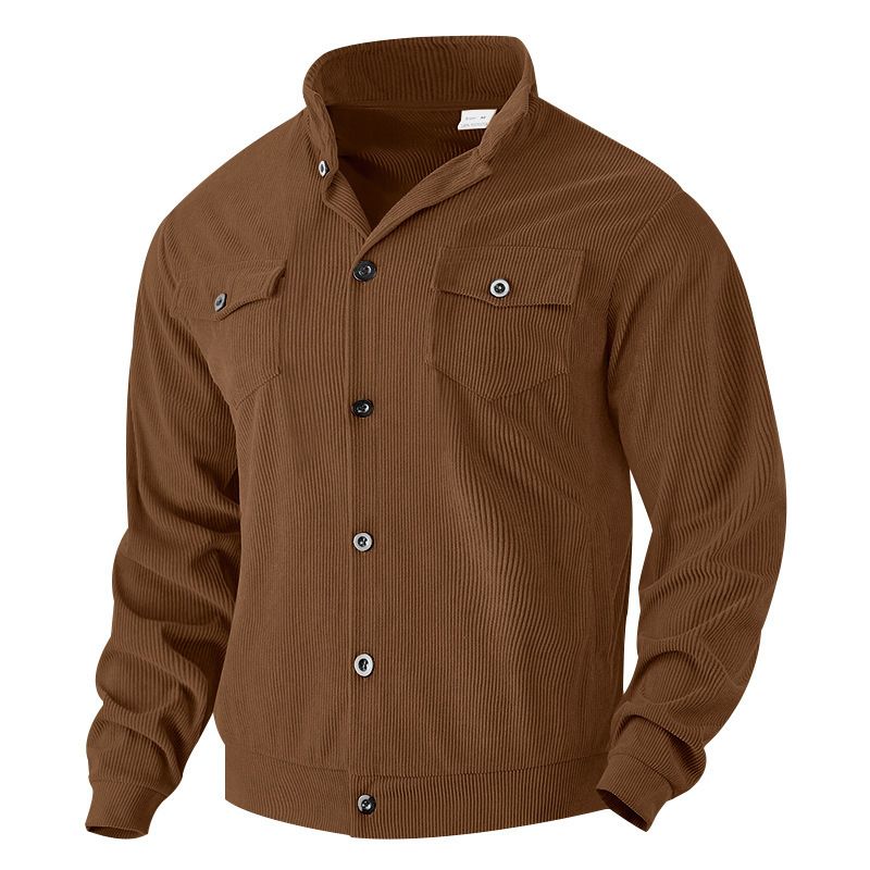 Men's Corduroy Jacket – Single-Breasted Notch Lapel, Breathable & Wrinkle-Resistant, Multi-Pocket Casual Blazer (S-XXXL, Autumn Essential)_voghion.com