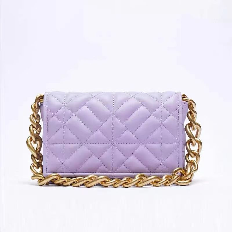 Z Family Lingge nouveau polyvalent chaîne épaisse matelassé épaule unique Mizi brodé petit sac carré_voghion.com